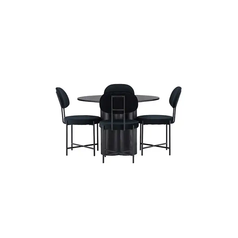 Matgrupp Venture Home Olivia Ø110 cm med 4 st Stella stolar