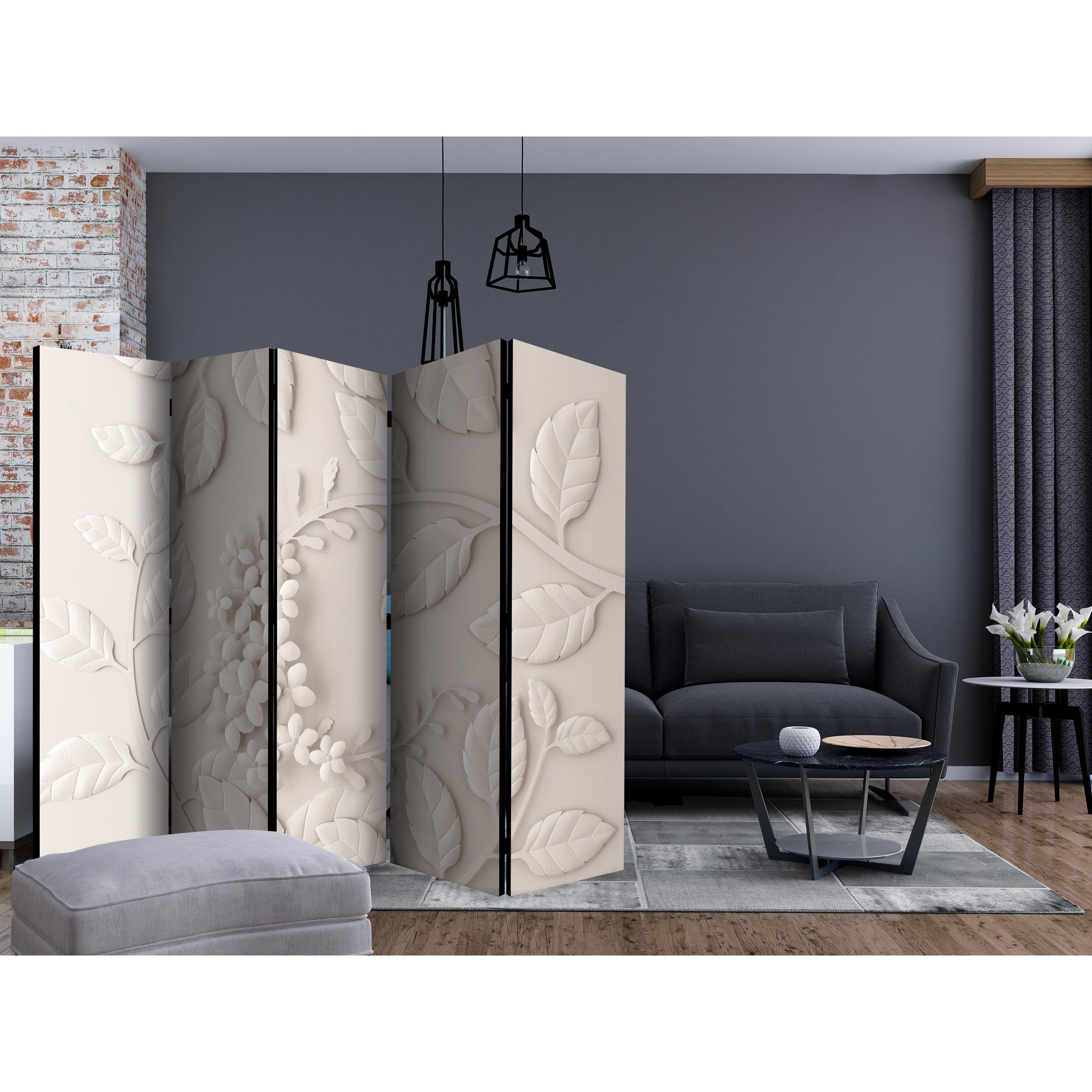 Rumsavdelare Skärmvägg Arkiio Paper Flowers Cream II 225x172 cm