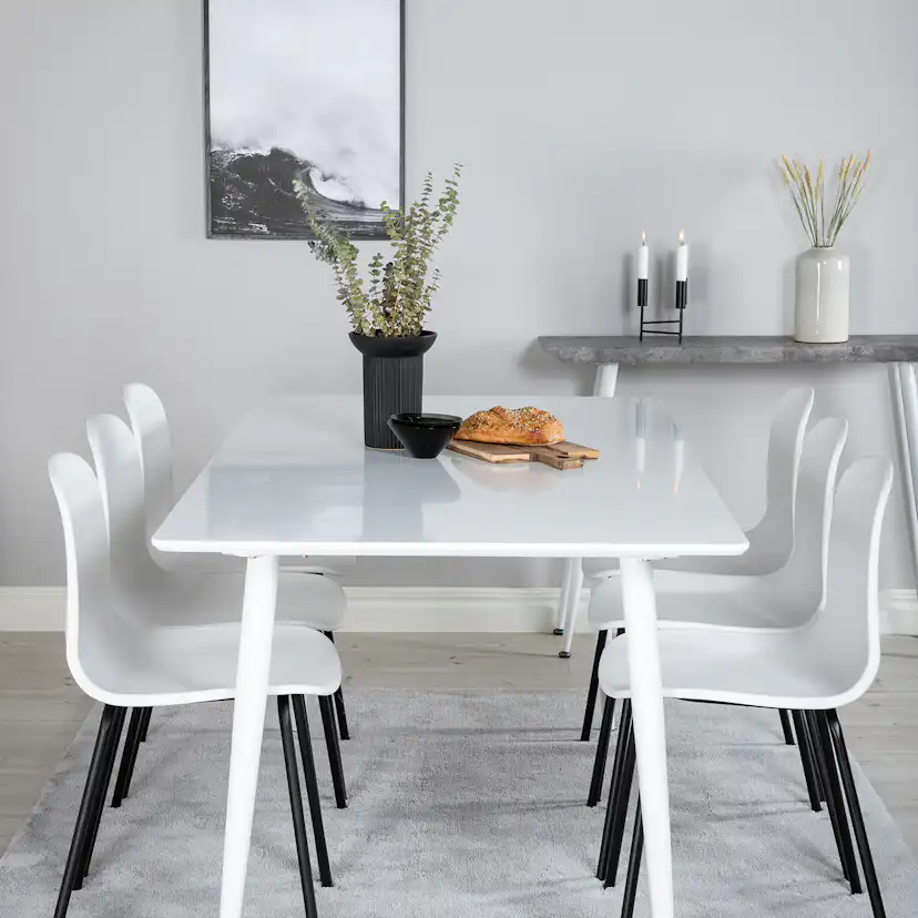 Polar table 180 cm -White top /Arctic Chair- White Plastic_6 Vit/Svart