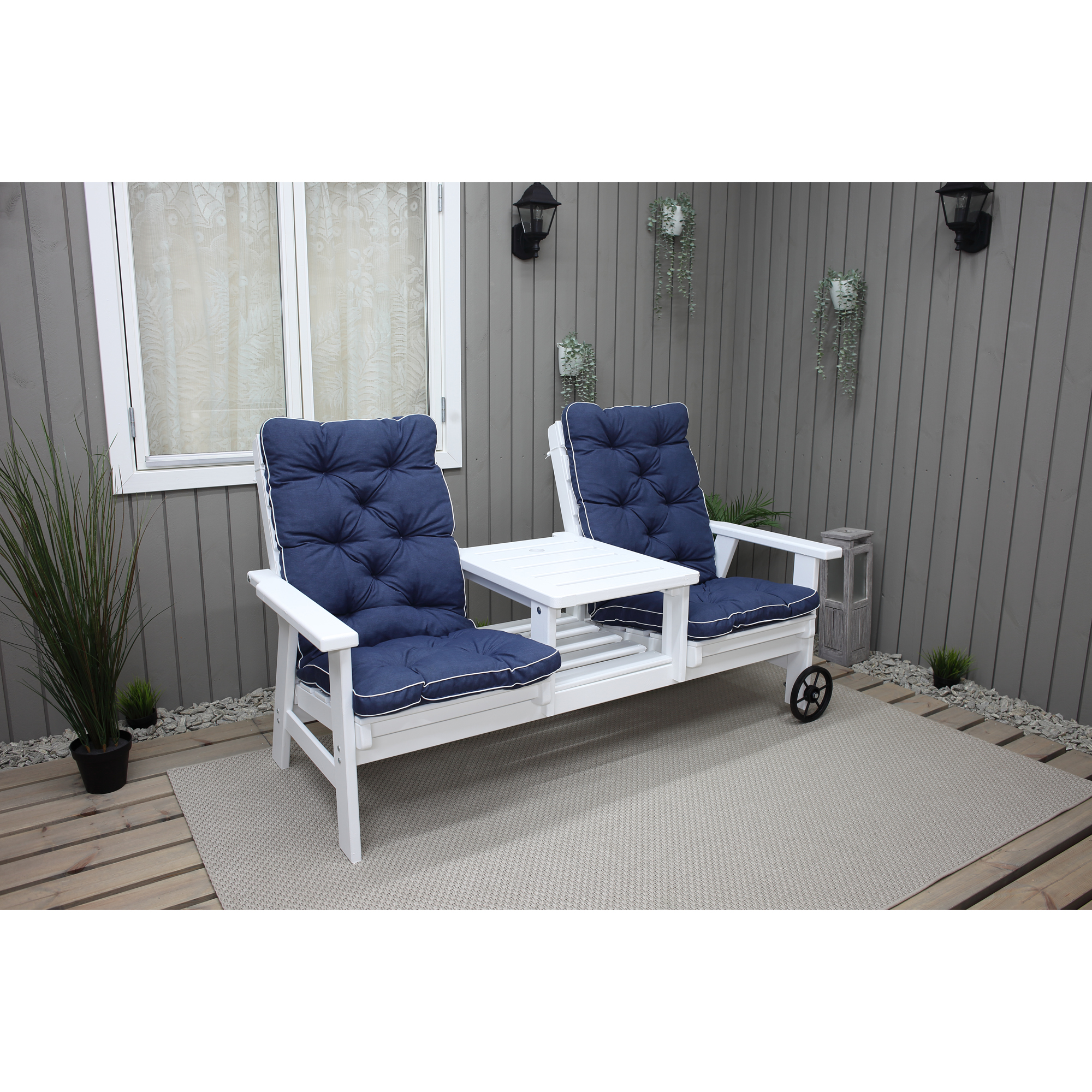 MALMÖ high-back cushion, blue, 2-pack Blå