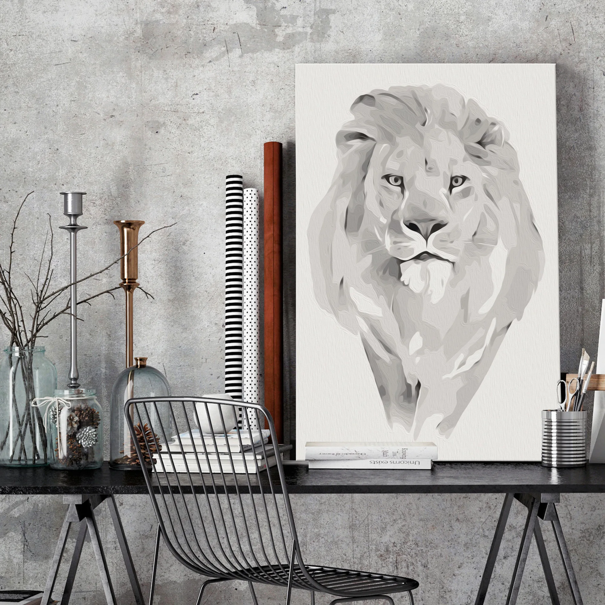 Gör-det-själv Målningar Arkiio White Lion