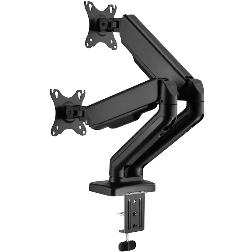 Monitorfästen LogiLink Dubbelarmad Monitorarm med Fjäder 17"-32" Svart