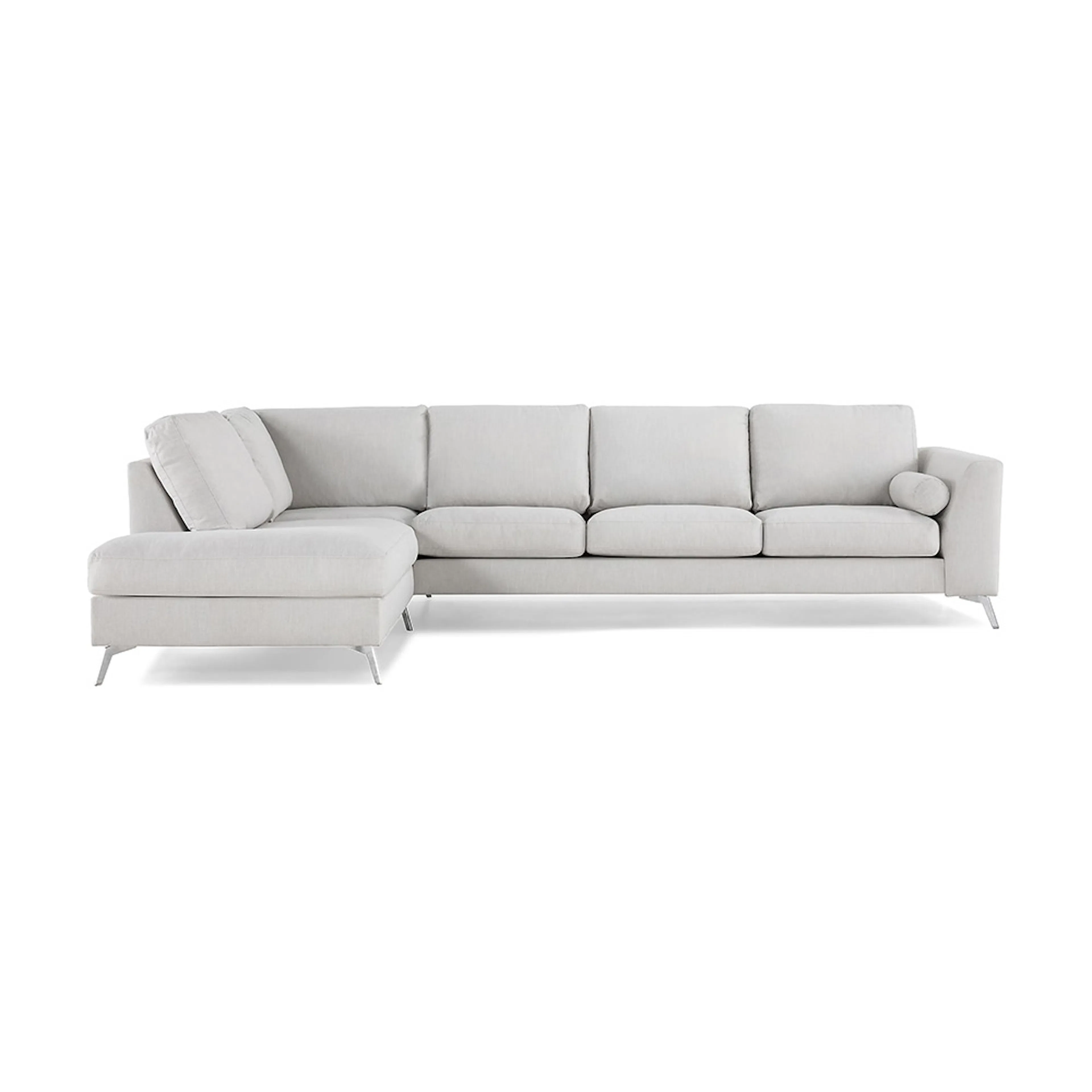 Ocean Lyx 4-sits Soffa med Schäslong Vänster Beige/Krom, Vänster