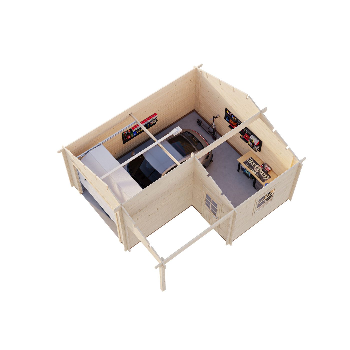 Roger 21,9+5,2 m2 with sectional door Brun dippad