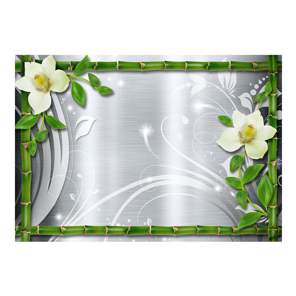Fototapet Arkiio Bamboo And Two Orchids