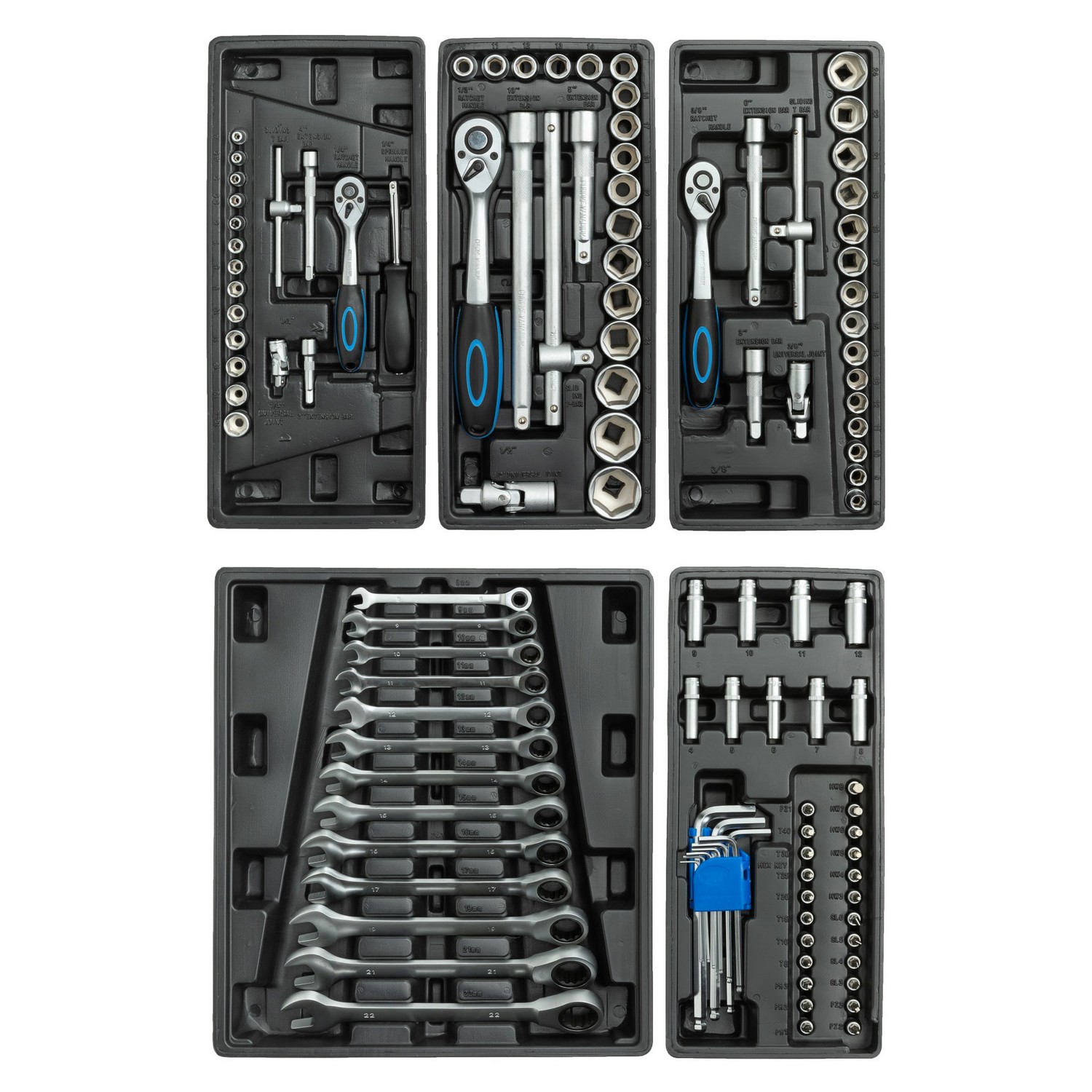 Verktygsvagn Timco 6 ltk 220-delad med Verktyg Grå