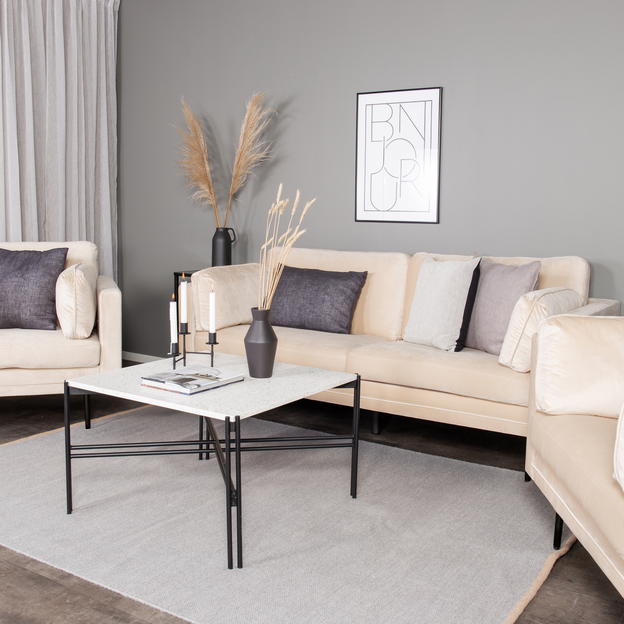 3-sitssoffa Venture Home Boom Sammet