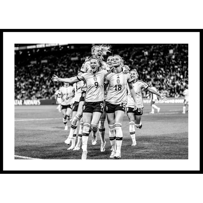 Fotbolls-VM Australien 2023 B&W 50x70 50x70 cm