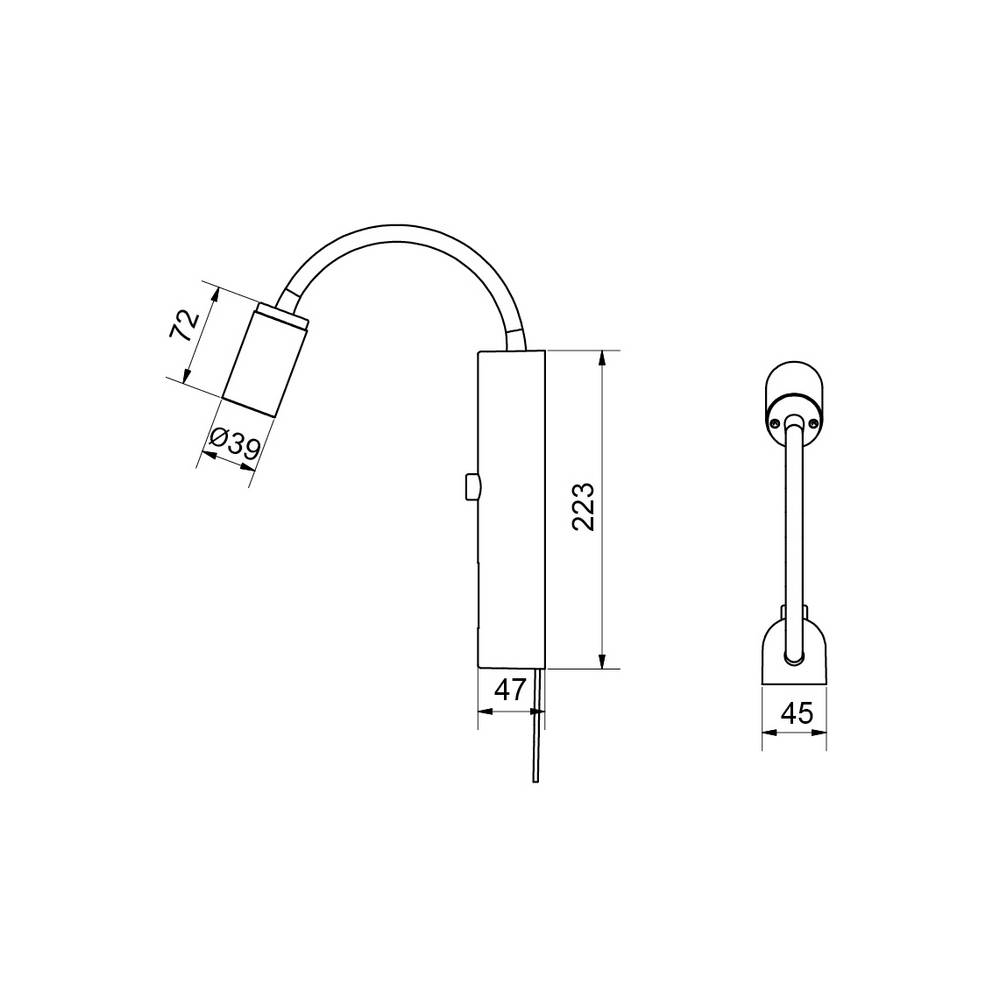 Väggspotlight SG ARMATUREN Tube Wall USB 27K Dim