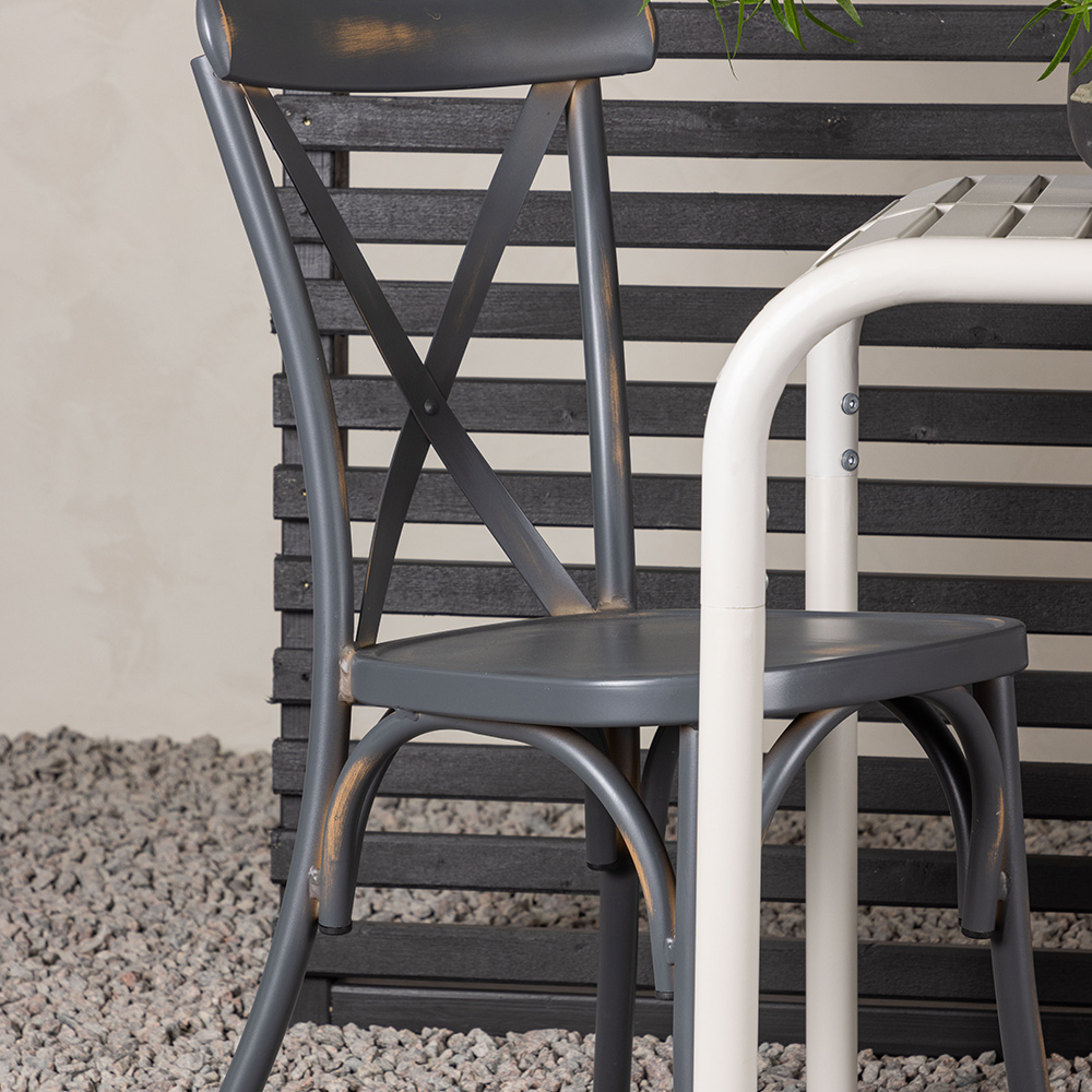 Borneo Cafetable Aluminium - Beige / Kvadrat 70*70* +Tablas Mörkgrå/Beige