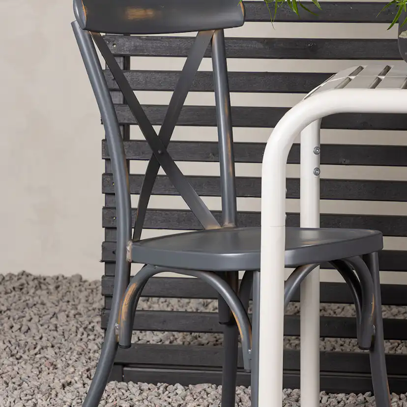 Borneo Cafetable Aluminium - Beige / Kvadrat 70*70* +Tablas Mörkgrå/Beige