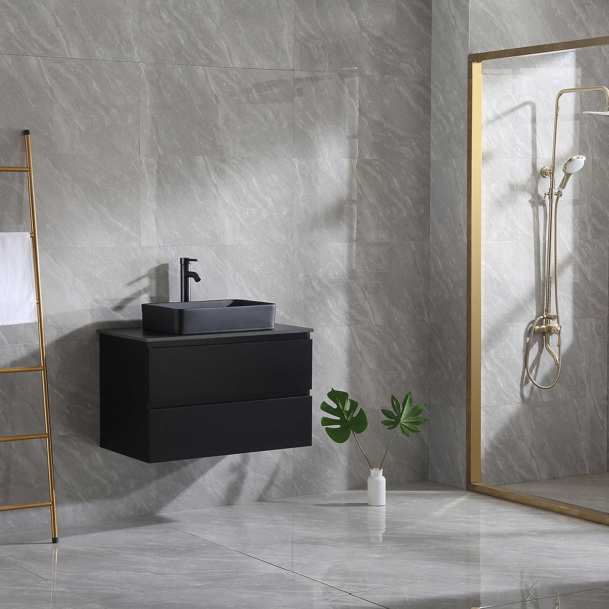 Tvättställsskåp Bathlife Extas Svart
