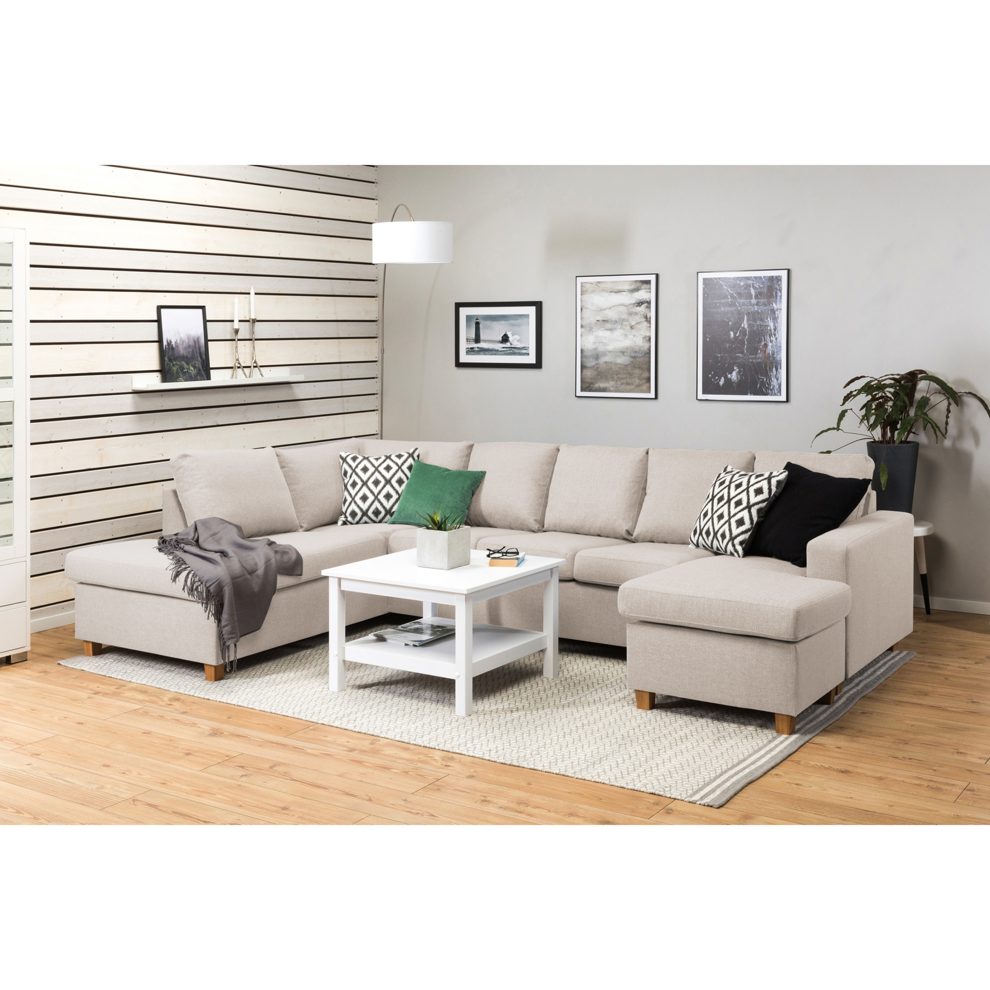 5-sitssoffa Basic Home Crazy U-formad med Divan och Schäslong XL 300 cm