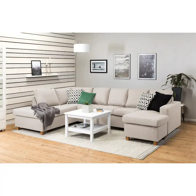5-sitssoffa Basic Home Crazy U-formad med Divan och Schäslong XL 300 cm