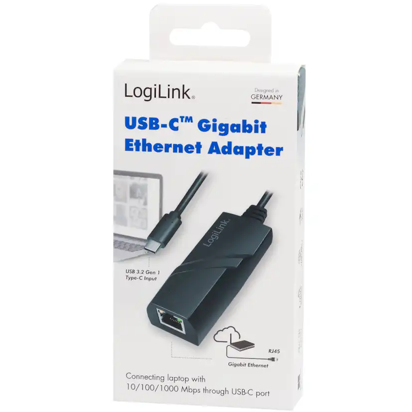USB-C Nätverksuttag LogiLink RJ45 Gigabit