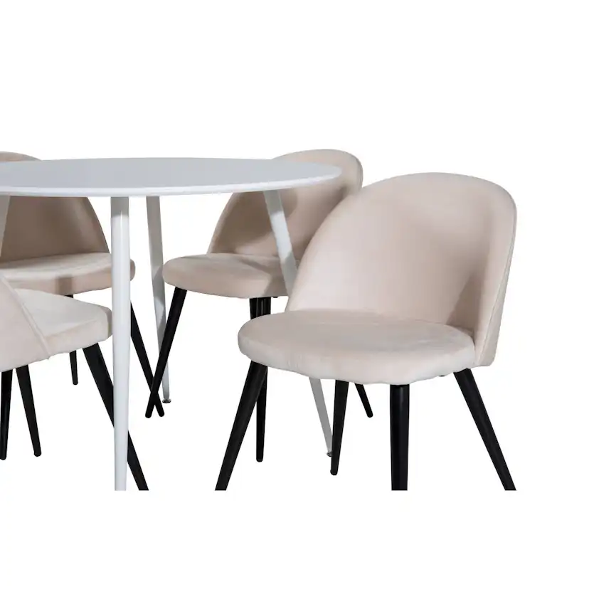Matgrupp Concept 55 Ridones Runt Matbord 100 cm med 4 Valeri Matstol