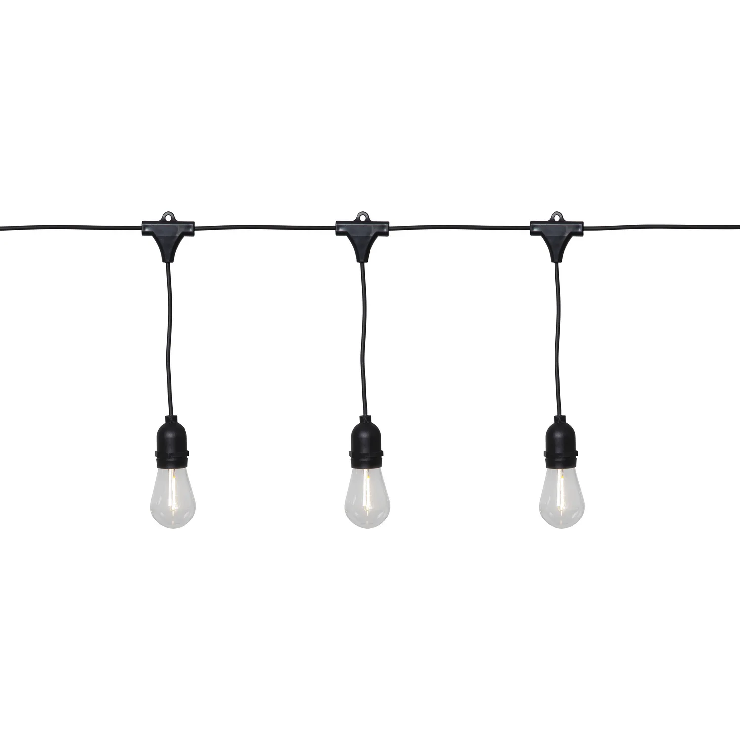 Partylight Icicle T45, 10LED filament ww, outdoor, black cab Svart