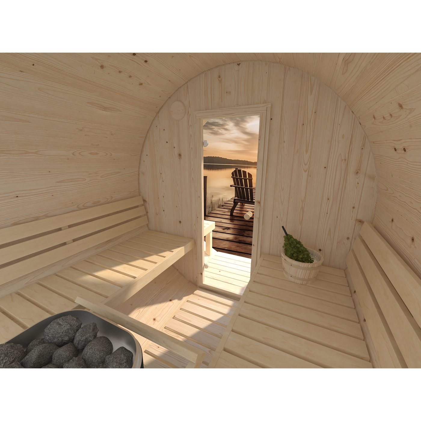 Bastutunna Palmako Anita Byggsats med Altan & Obehandlat Trä