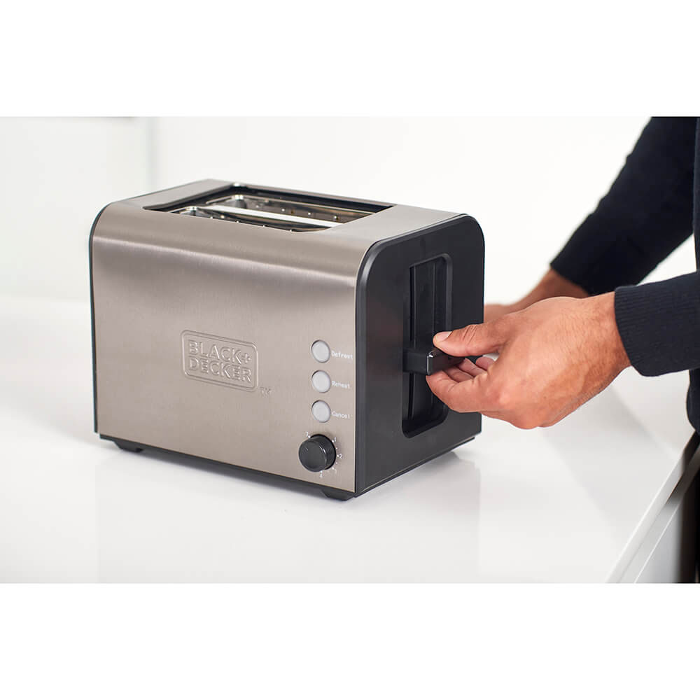 Brödrost BLACK+DECKER 2-Skivor Borstat stål