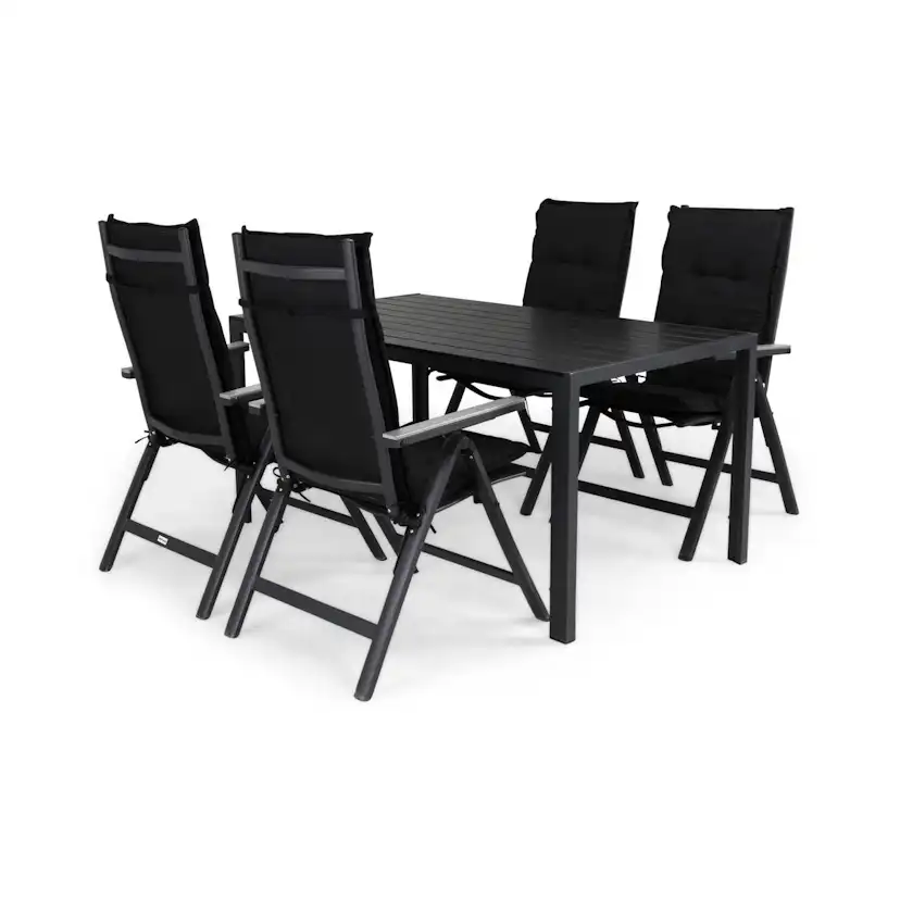 Matgrupp Comfort Garden Tunis Matgrupp Utomhus 150x90 med 4 Monaco Light Positionsstol m Dyna