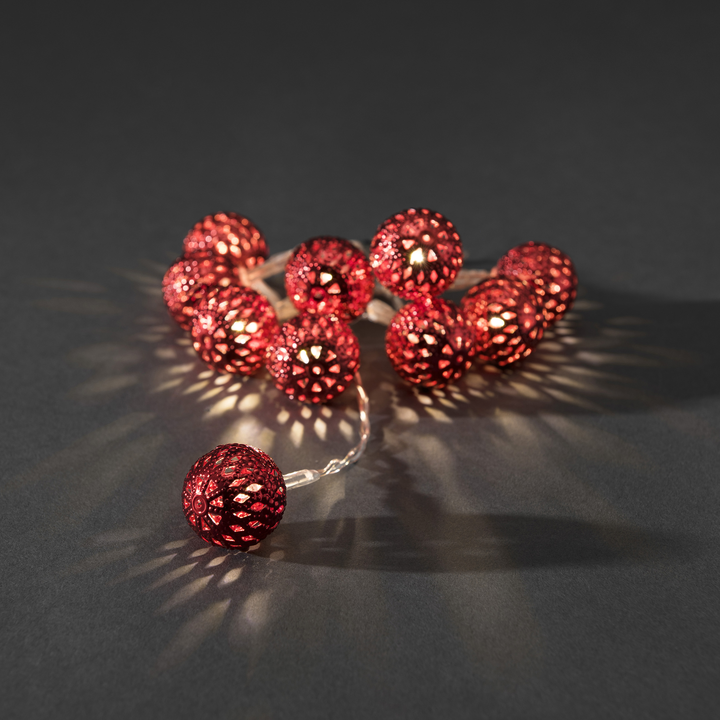 Ljusslinga Gnosjö Konstsmide 10 Metallbollar LED