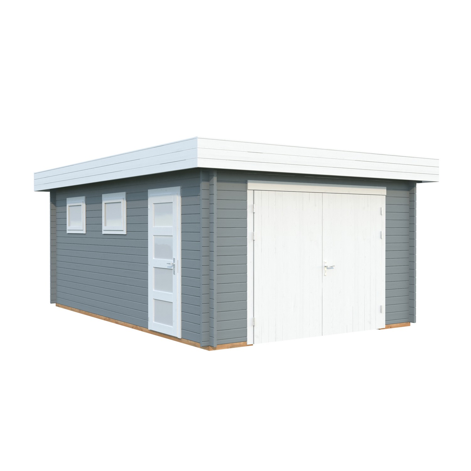 Rasmus 19,0 m2 mit Holztor PNT7042W2 Ljusgrå/Vit