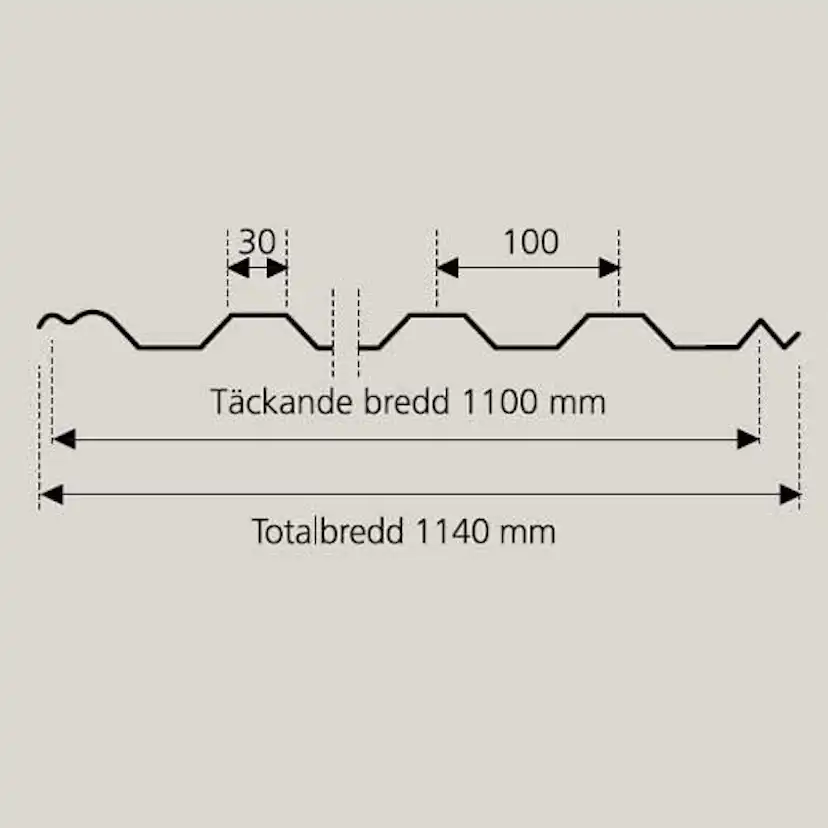 Halleplattan Tak, Komplett 3 skivor L= 2,0 m Transparent LxB 2000x3300 mm