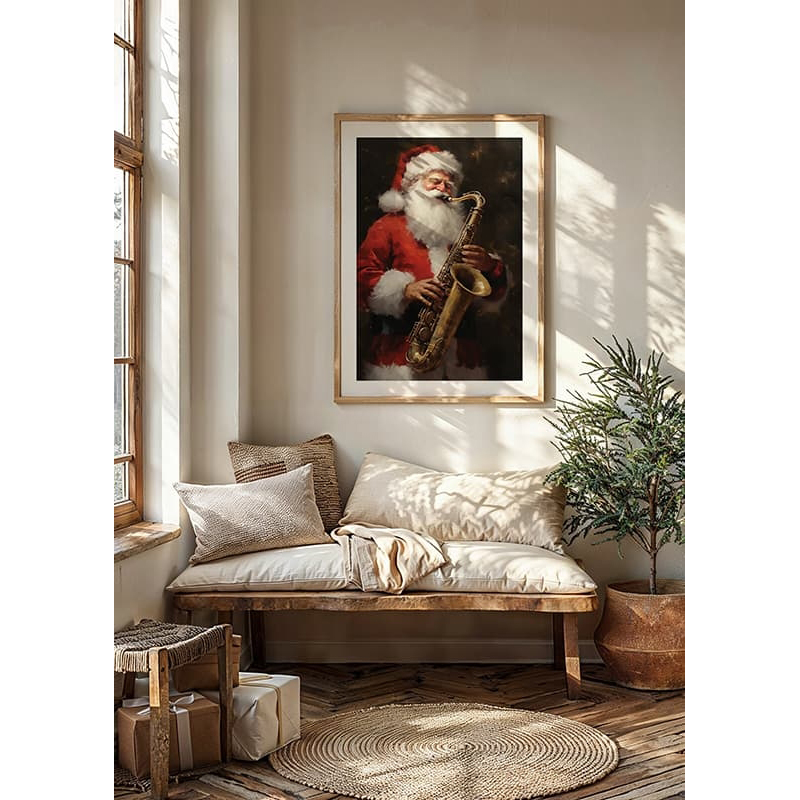 Poster Gallerix Santa On The Saxophone