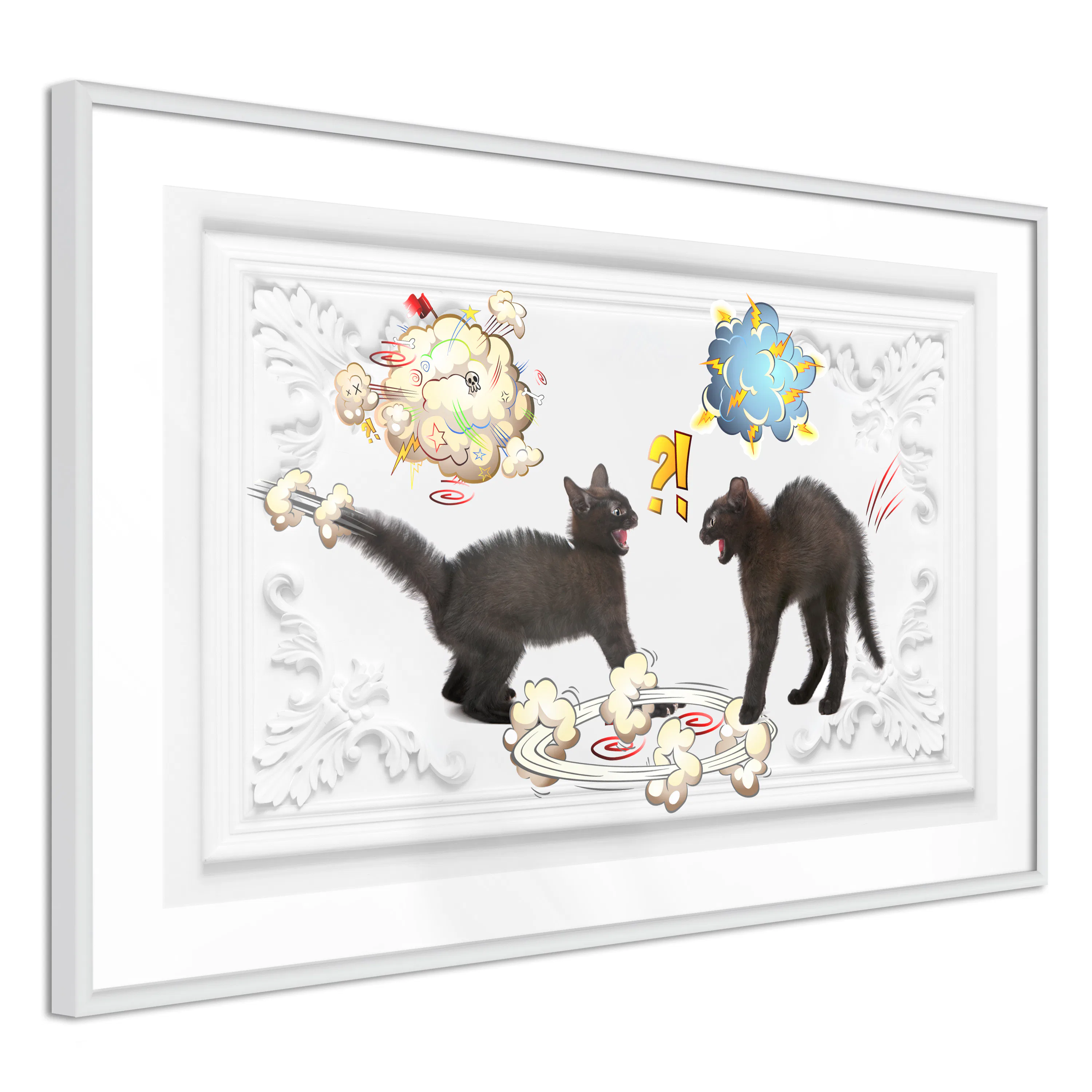 Poster Artgeist Affisch Cat Quarrel