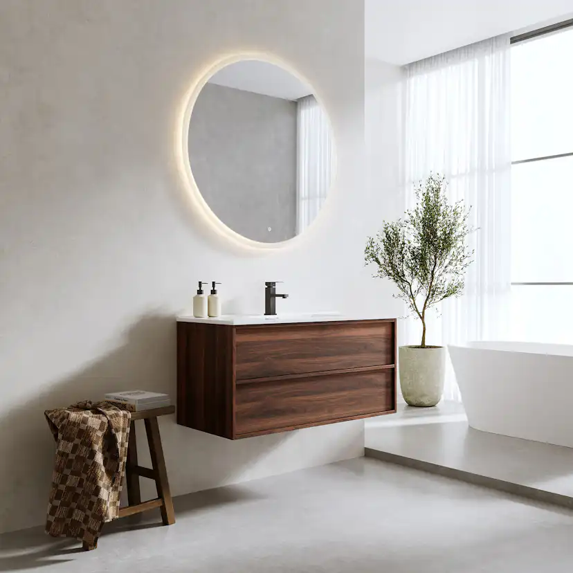 Tvättställsskåp Bathlife Charm med Tvättställ och Spegel Skina