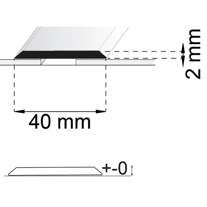 SKARVLIST HABO SA24 MÄSSING 40MM Längd: 2000 mm, Utförande: Mässing