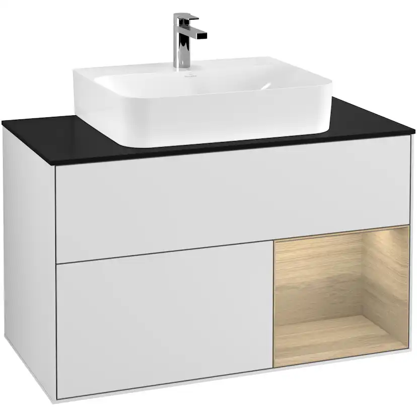 Tvättställsskåp Villeroy & Boch Finion med 2 Lådor Hylla och Bänkskiva för Centrerat Tvättställ