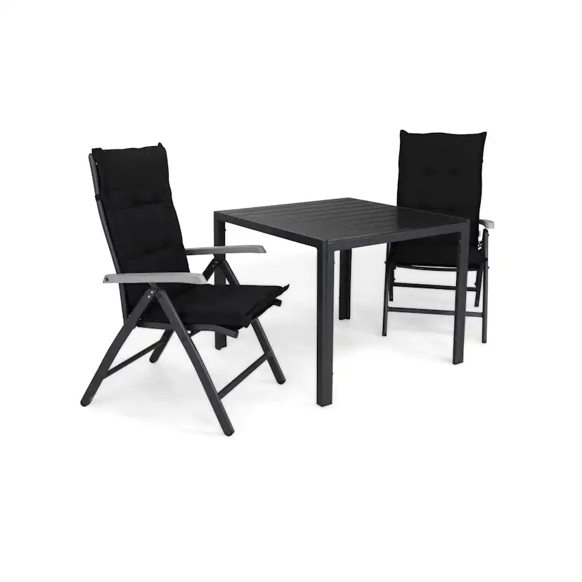 Matgrupp Comfort Garden Tunis Matgrupp Utomhus 90x90 med 2 Monaco Lyx Positionsstol m Dyna