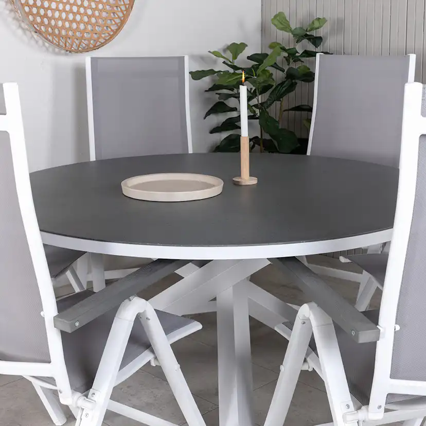 Matgrupp Venture Home Copacabana med 6 Aleyna Positionsstolar med Högt Ryggstöd