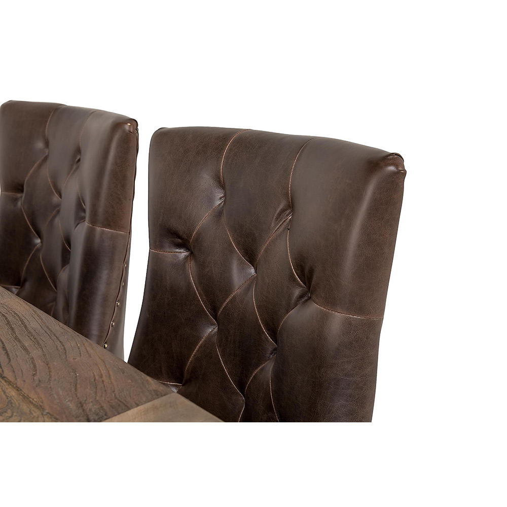 Matgrupp Manor House Lyon Förlängningsbart Matbord & 6 Tuva Stolar Trä/Brun Almträ