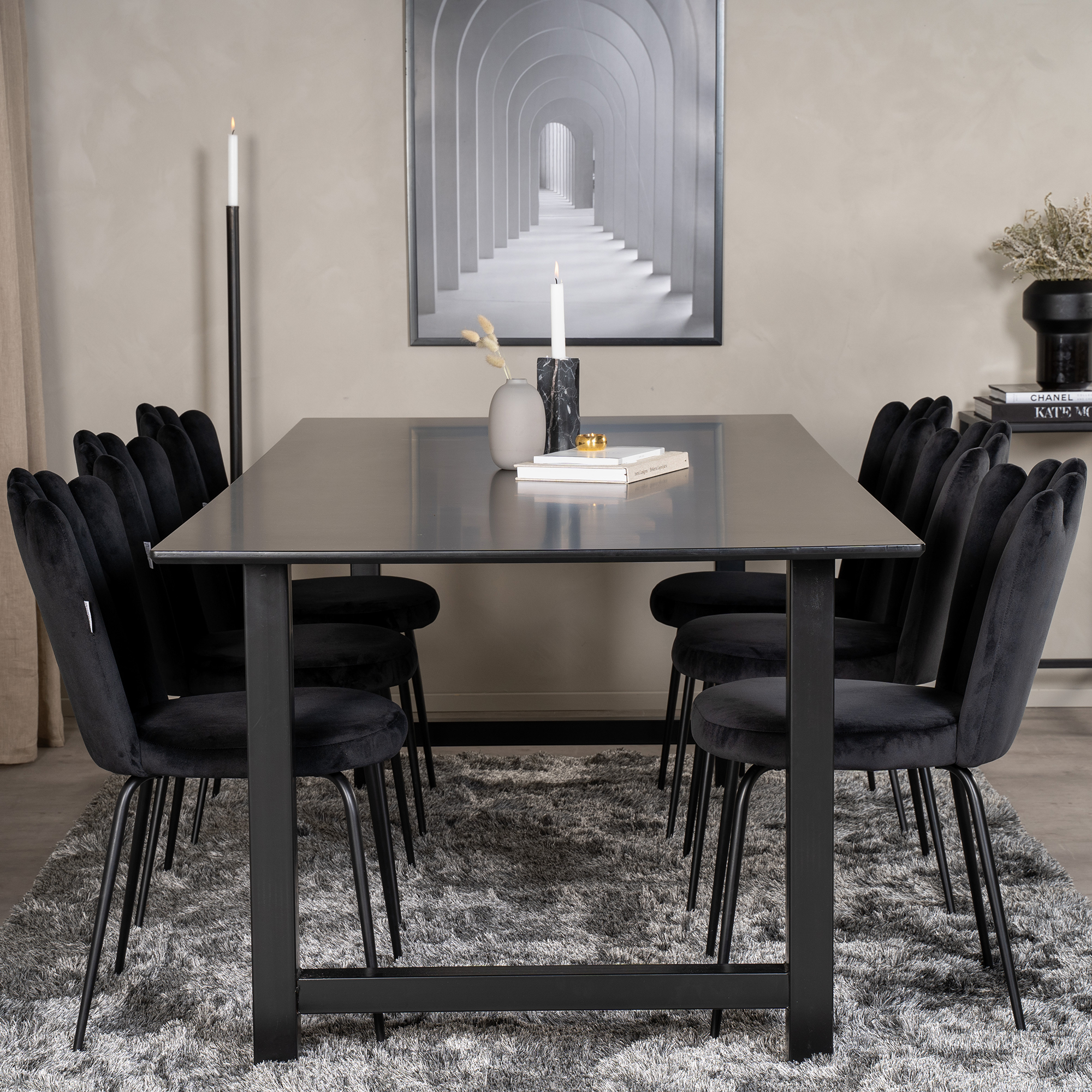 Count Matbord - Svart - 220*100*H75+Limhamn Light - Chair - Svart