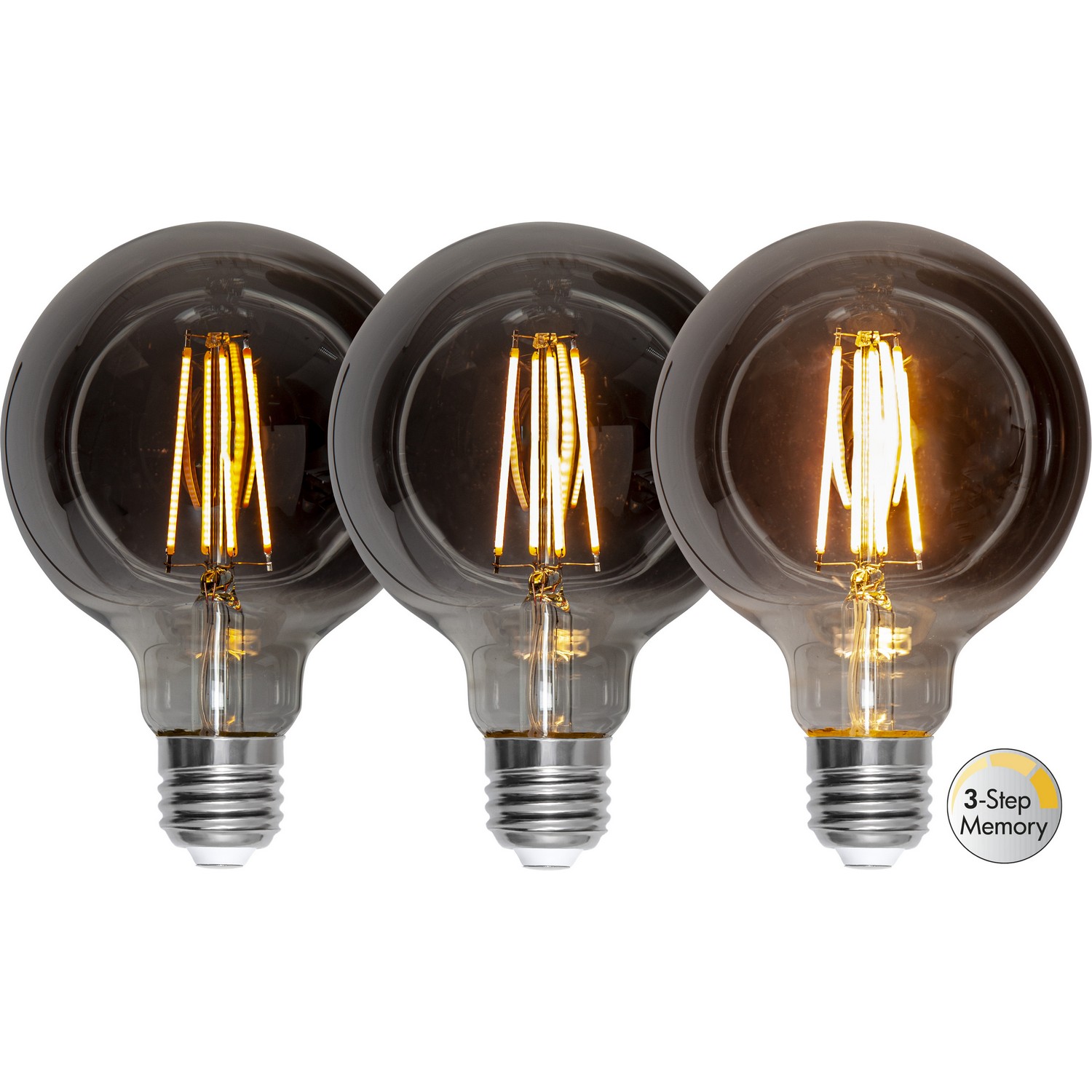 LED-Lampa Star Trading Soft Glow Smoke 3-step memory E27 G95