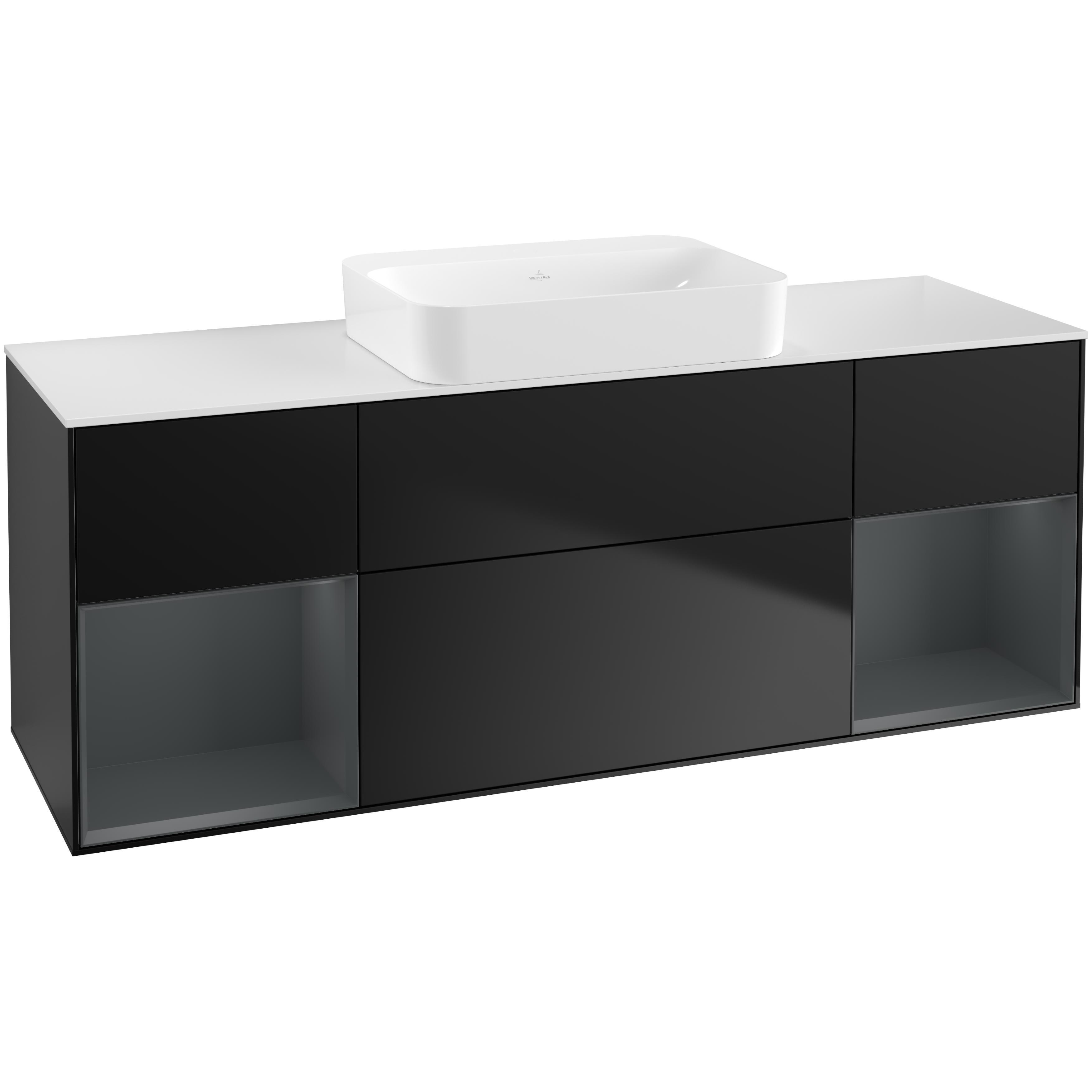 Tvättställsskåp Villeroy & Boch Finion med Två Hyllor och Bänkskiva för Fristående Tvättställ