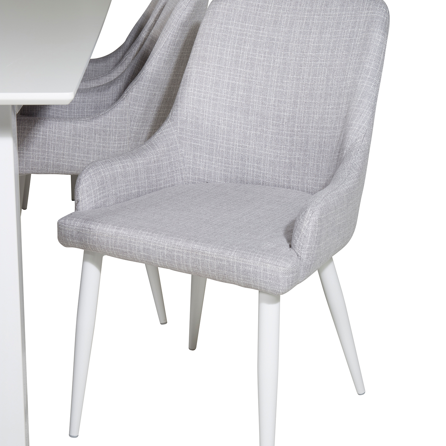Count Dining Table 220x100 cm+Plaza Dining chair Vit/Ljusgrå