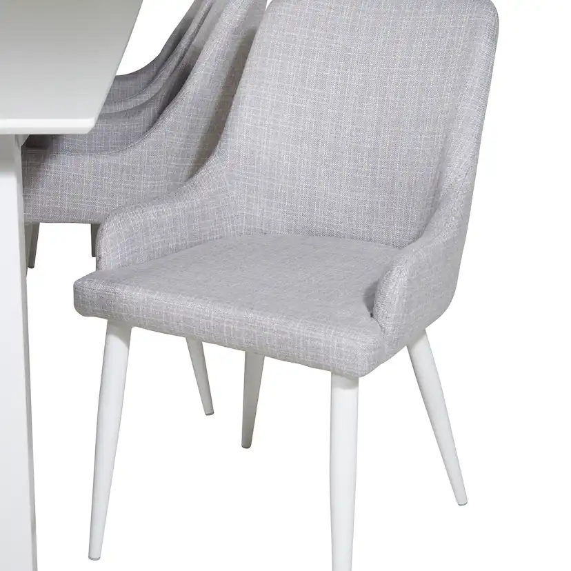Count Dining Table 220x100 cm+Plaza Dining chair Vit/Ljusgrå