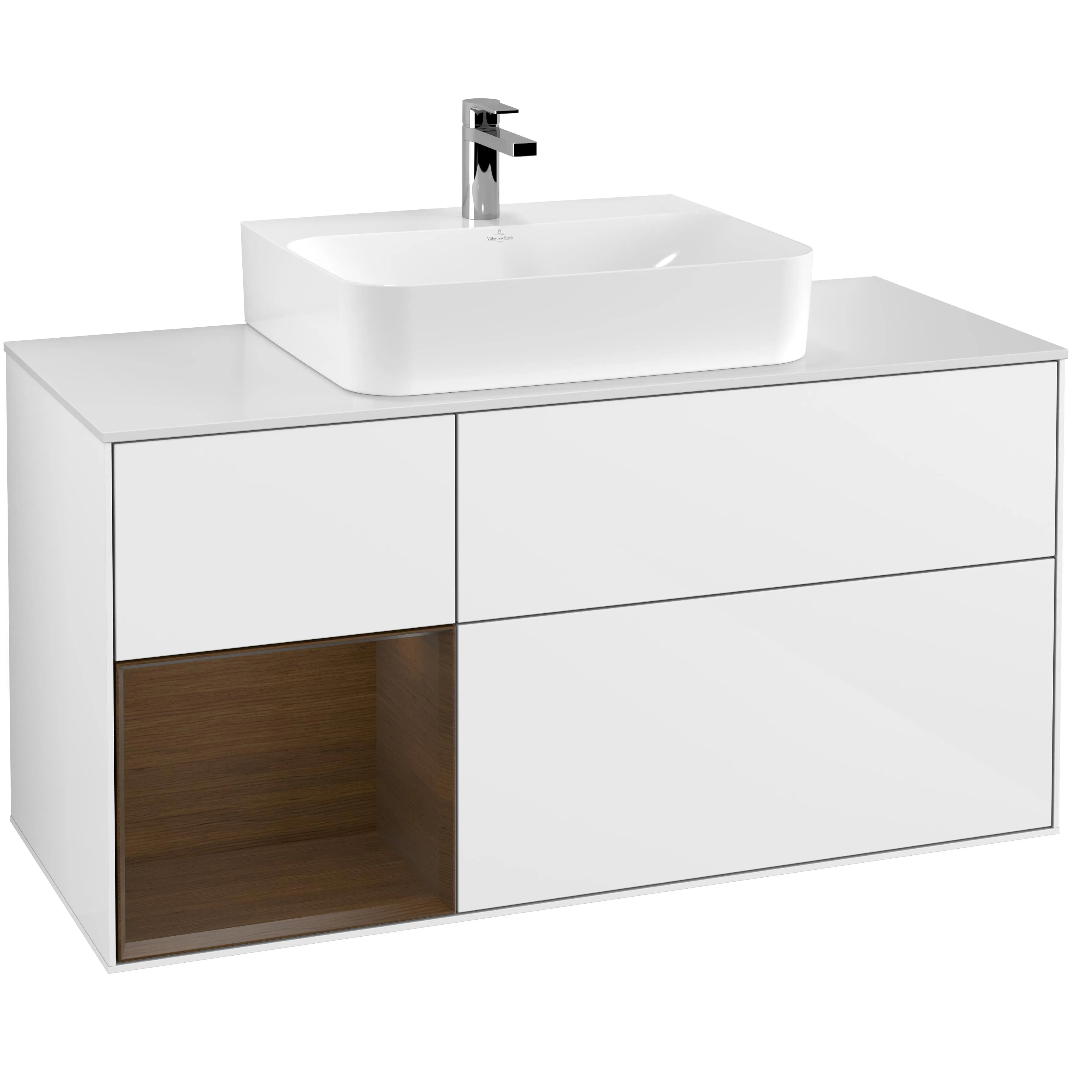 Tvättställsskåp Villeroy & Boch Finion med 3 Lådor Hylla och Bänkskiva för Centrerat Tvättställ
