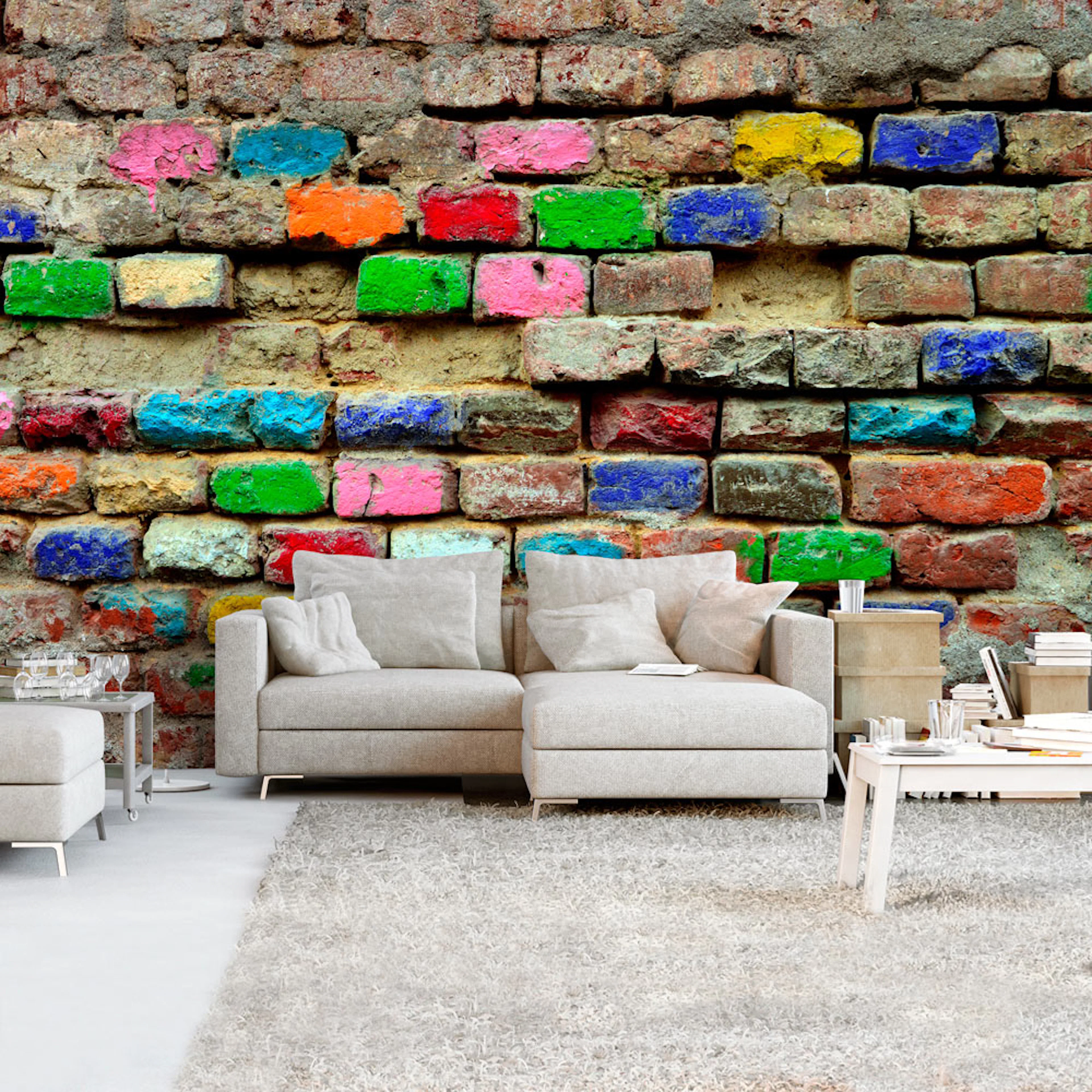Fototapet Arkiio Självhäftande Colourful Bricks