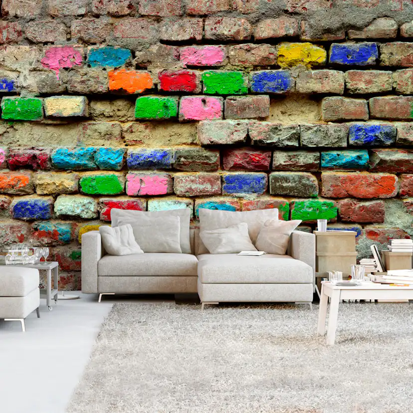 Fototapet Arkiio Självhäftande Colourful Bricks