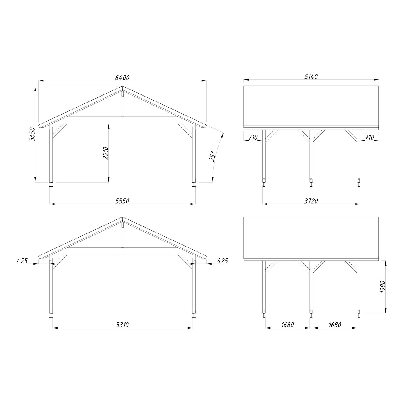 Carport Robert 20,6 m2 Obehandlad