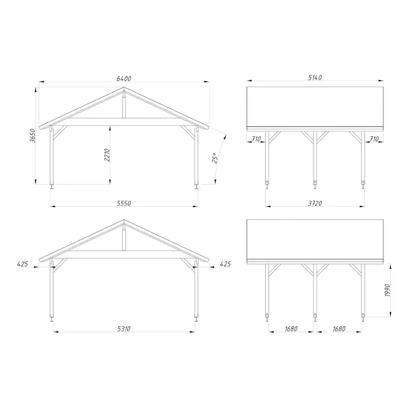 Carport Robert 20,6 m2 Obehandlad