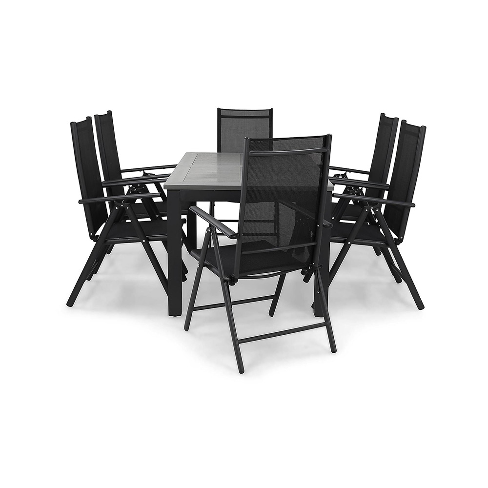 Matgrupp Comfort Garden Monaco 152-210 med 6 Positionsstolar Maggie
