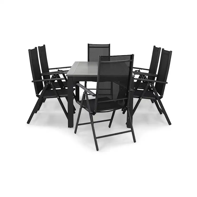 Matgrupp Comfort Garden Monaco 152-210 med 6 Positionsstolar Maggie