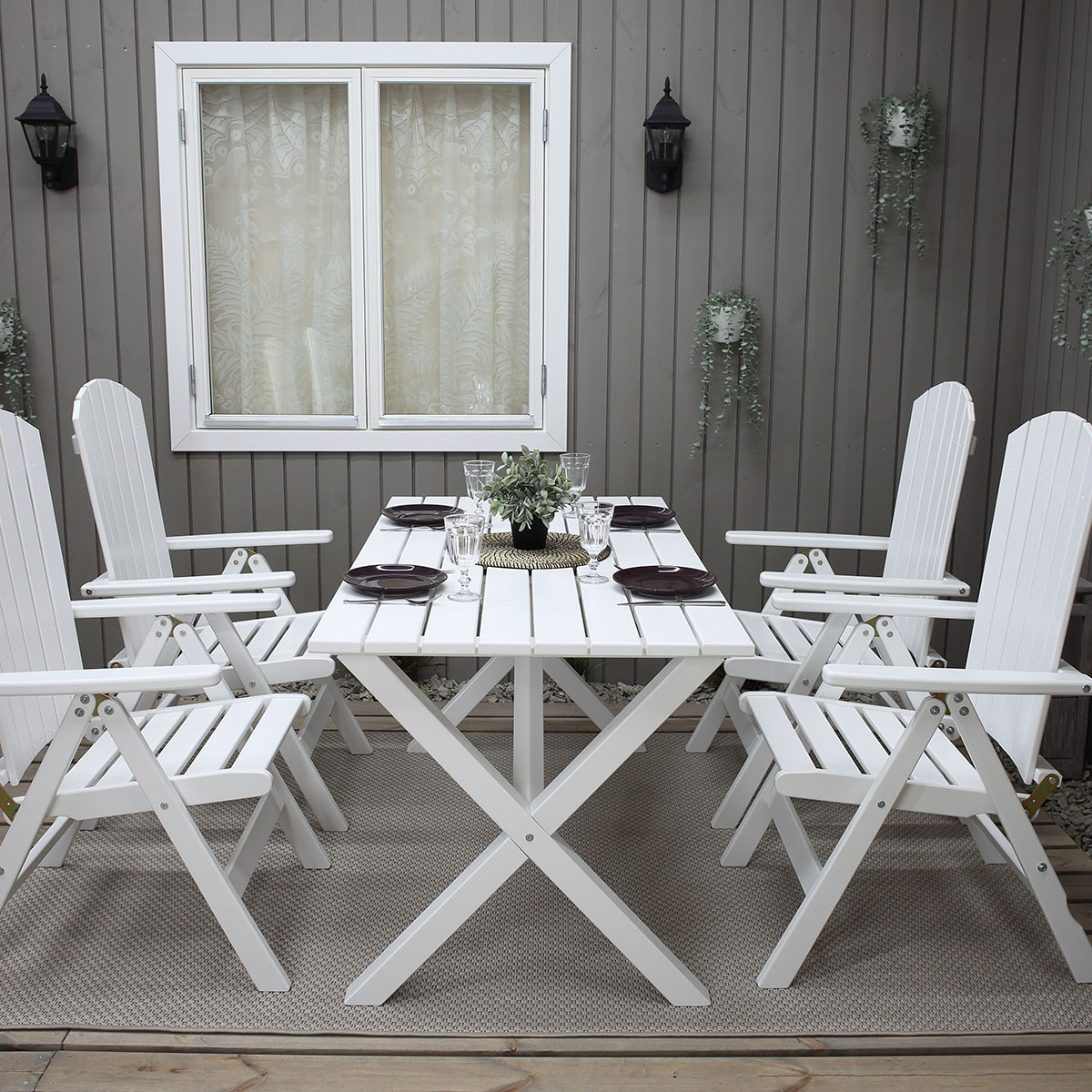 Matgrupp Baltic Garden Scottsdale 150 Med 4 Kungshamn Stolar