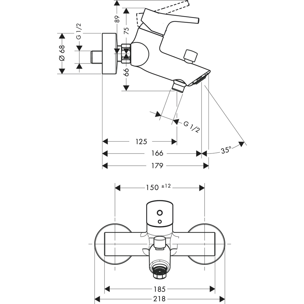 Badkarsblandare Hansgrohe Talis S
