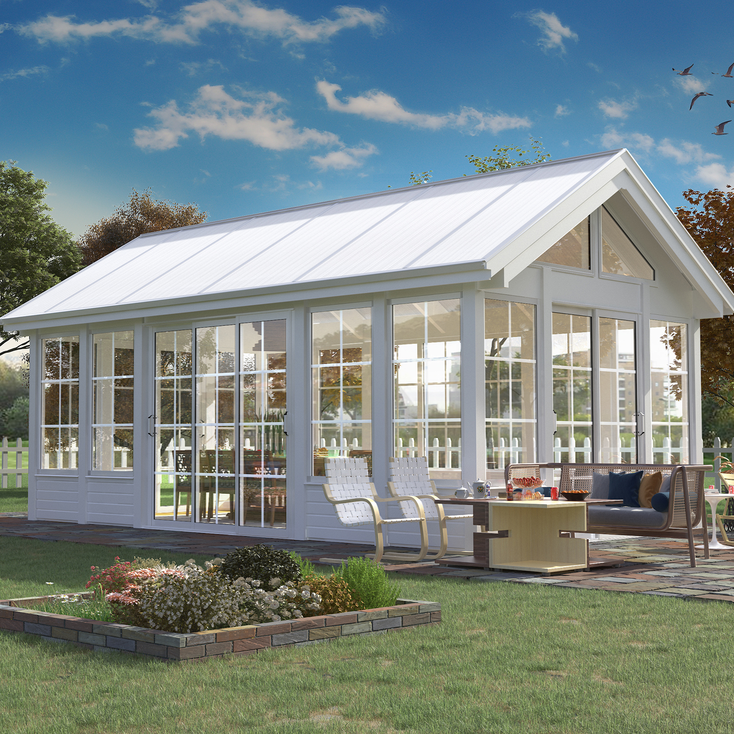 Växthus Landskap Grönska Vinter 21 kvm